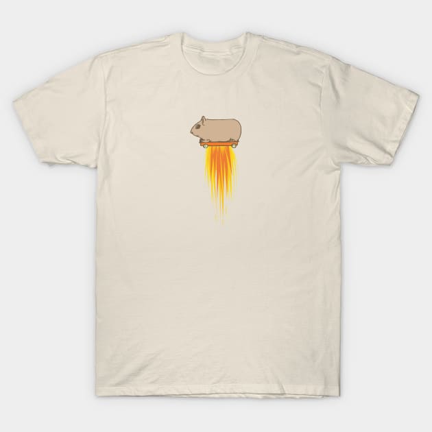 Guinea Pig Blasting Off Into Space T-Shirt by Spindriftdesigns